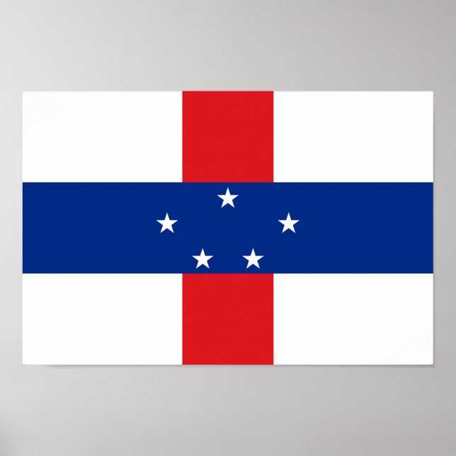 Poster Drapeau des Antilles Pays-Bas (Devant)