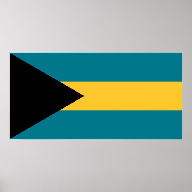 Poster Drapeau des Bahamas (Devant)