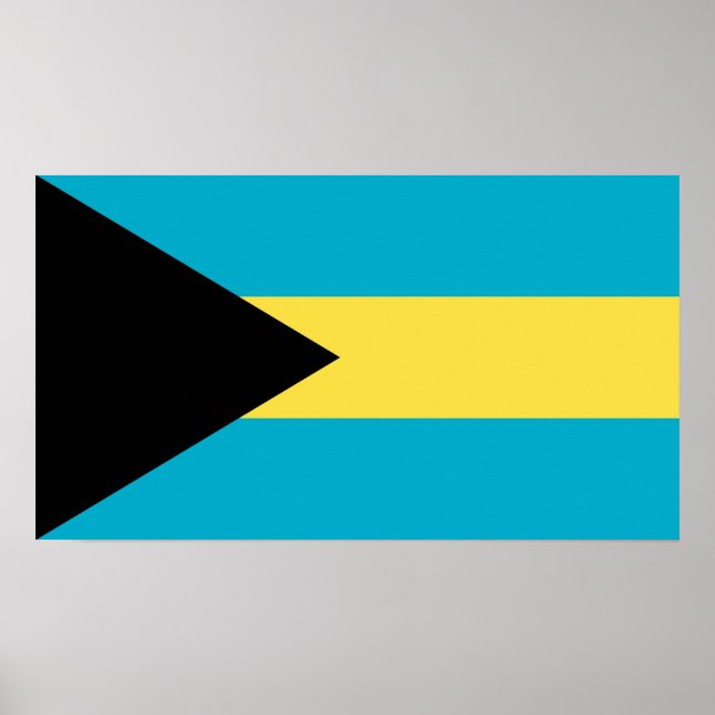 Poster Drapeau des Bahamas (Devant)