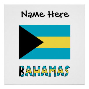 Poster Drapeau des Bahamas bahamien 
