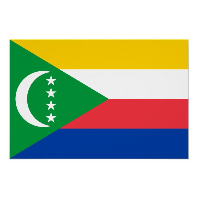 Poster Drapeau des Comores (Devant)