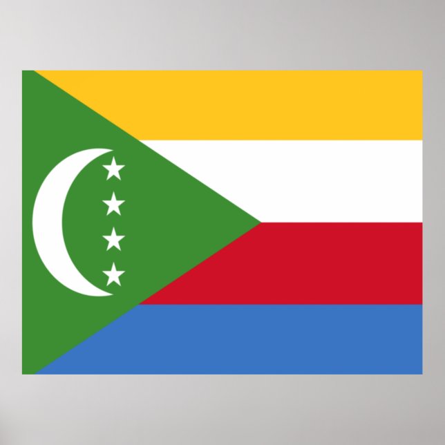 Poster Drapeau des Comores (Devant)
