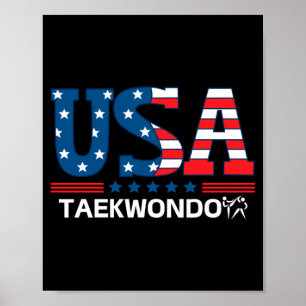 Poster Drapeau des États-Unis Hommes Taekwondo Usa Équipe