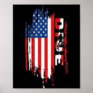 Poster Drapeau des États-Unis Plongée en scaphandre Usa 4