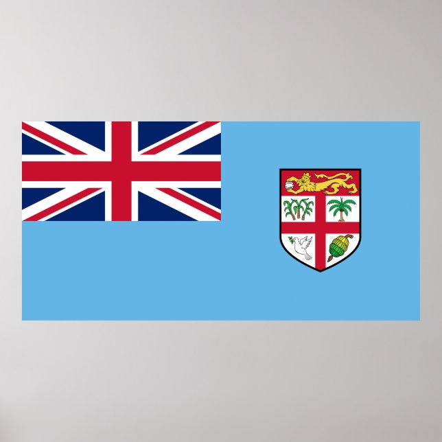 Poster Drapeau des Fidji (Devant)