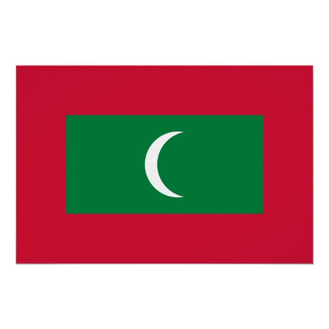 Poster Drapeau des Maldives (Devant)