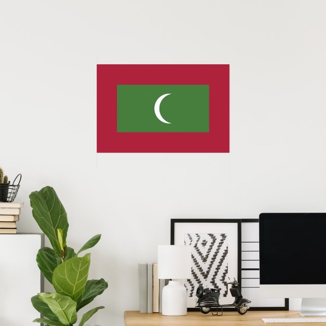 Poster Drapeau des Maldives (Bureau à domicile)