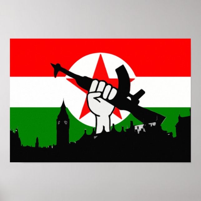 Poster Drapeau des Républicains britanniques au-dessus du (Devant)