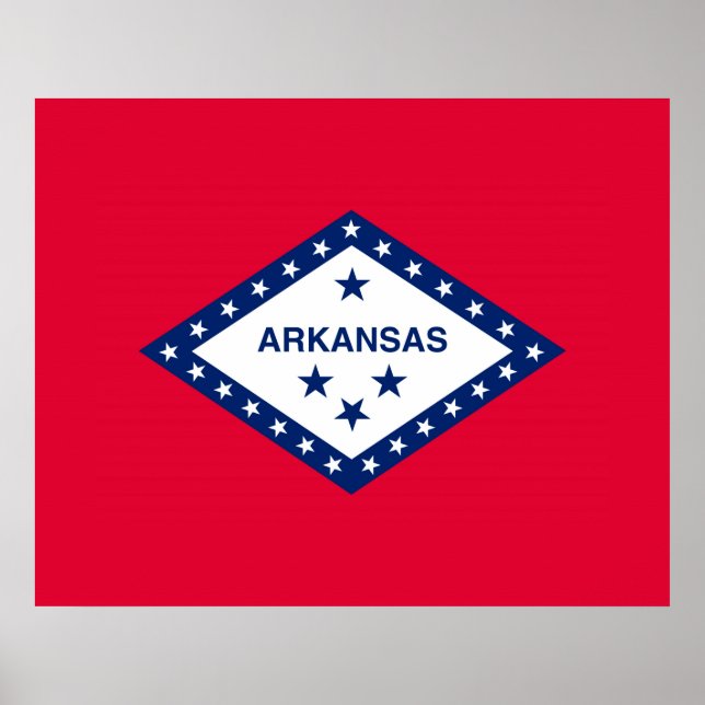 Poster Drapeau d'État Arkansas (Devant)