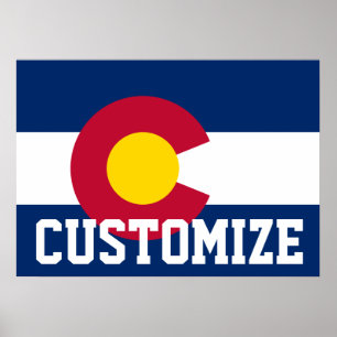 Poster Drapeau d'Etat customisé du Colorado