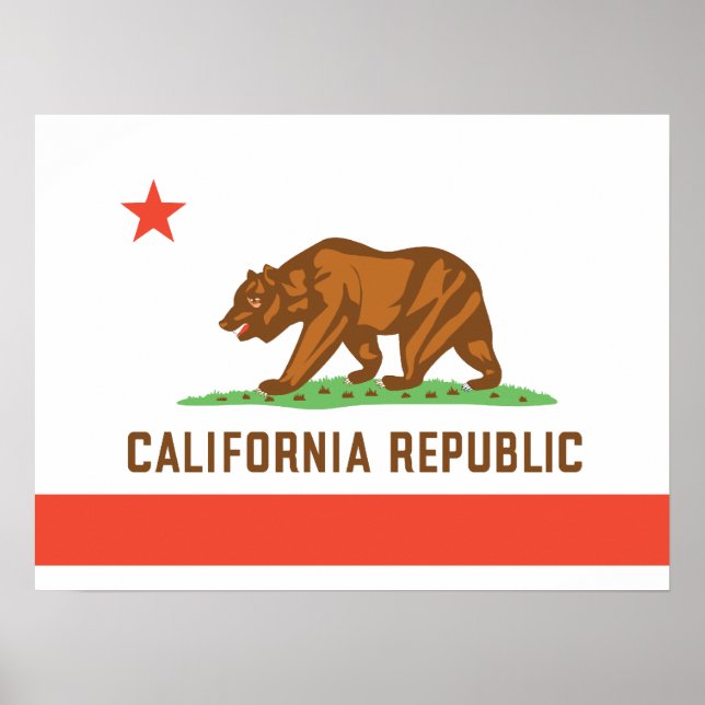 Poster Drapeau d'État de Californie (Devant)