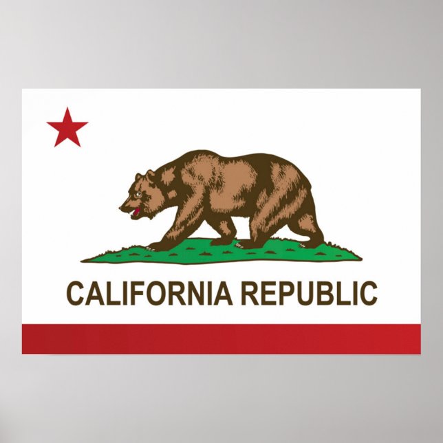 Poster Drapeau d'État de Californie, États-Unis (Devant)