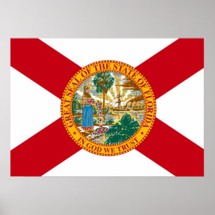 Poster Drapeau d'État de Floride