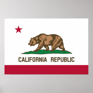 Poster Drapeau d'État de la République de Californie