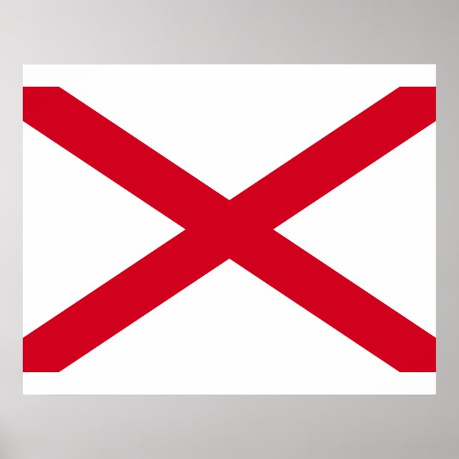 Poster Drapeau d'État de l'Alabama (Devant)