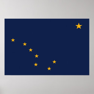 Poster Drapeau d'État de l'Alaska, États-Unis