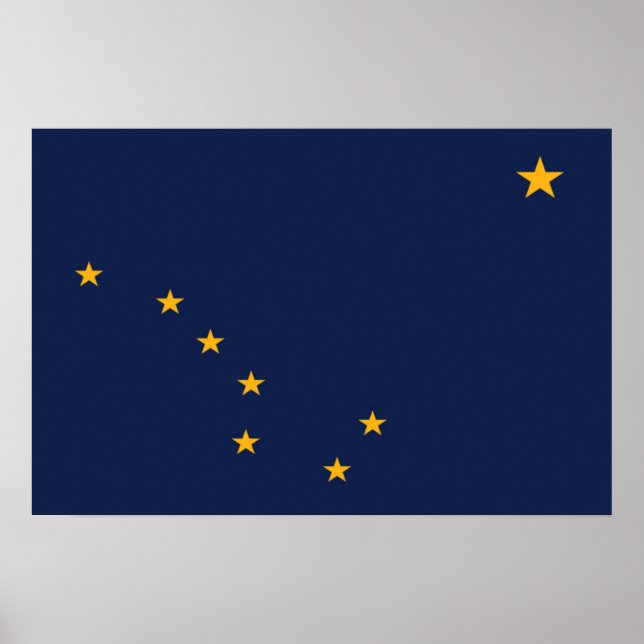 Poster Drapeau d'État de l'Alaska, États-Unis (Devant)