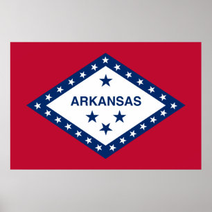 Poster Drapeau d'État de l'Arkansas