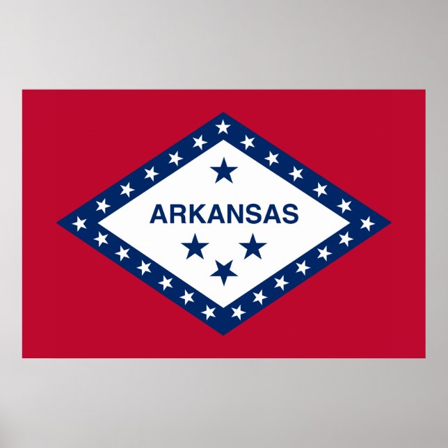 Poster Drapeau d'État de l'Arkansas (Devant)