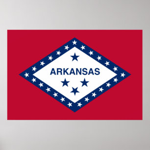 Poster Drapeau d'État de l'Arkansas