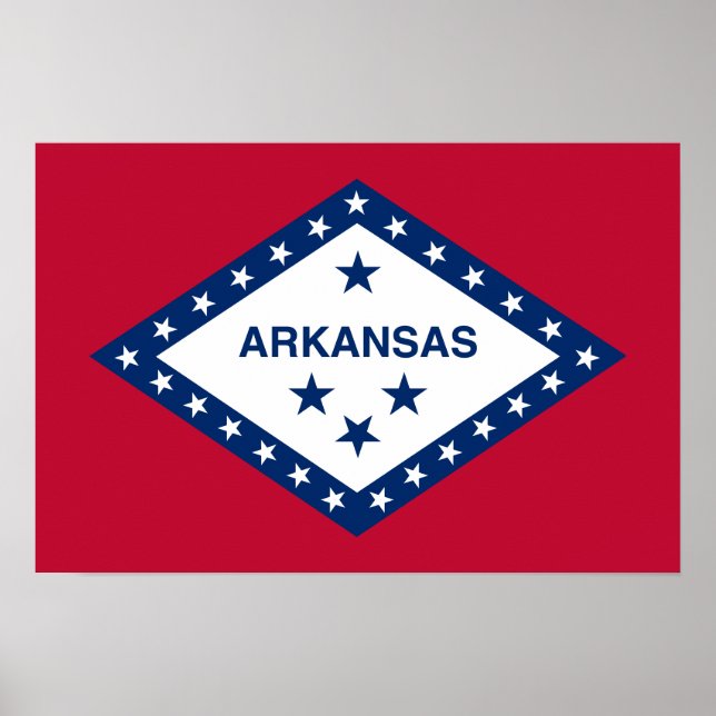 Poster Drapeau d'État de l'Arkansas (Devant)