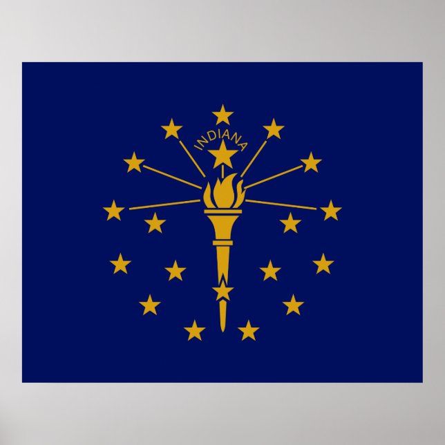 Poster Drapeau d'État de l'Indiana (Devant)
