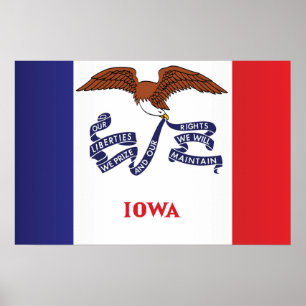 Poster Drapeau d'État de l'Iowa, États-Unis