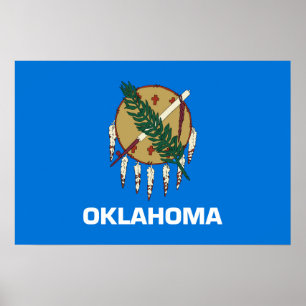 Poster Drapeau d'État de l'Oklahoma, États-Unis
