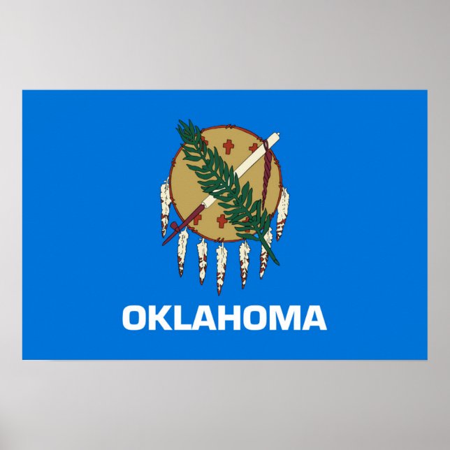 Poster Drapeau d'État de l'Oklahoma, États-Unis (Devant)
