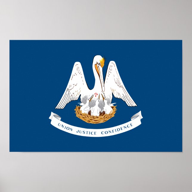 Poster Drapeau d'État de Louisiane (Devant)