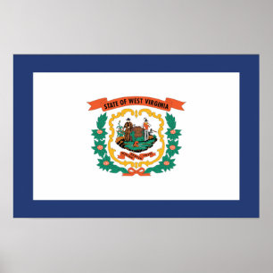 Poster Drapeau d'État de Virginie-Occidentale, États-Unis