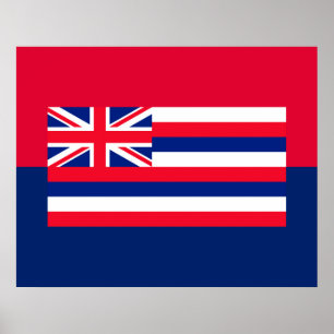 Poster Drapeau d'État d'Hawaii