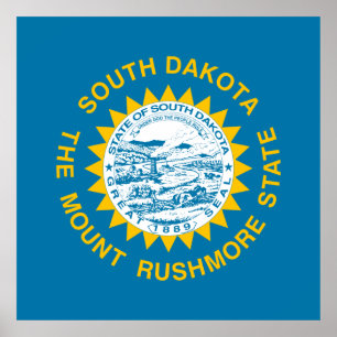 Poster Drapeau d'État du Dakota du Sud