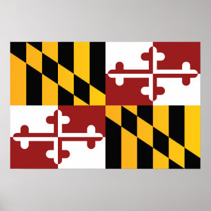 Poster Drapeau d'Etat du Maryland, États-Unis