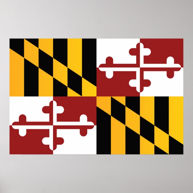 Poster Drapeau d'Etat du Maryland, États-Unis (Devant)