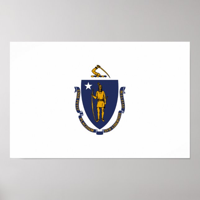 Poster Drapeau d'État du Massachusetts (Devant)