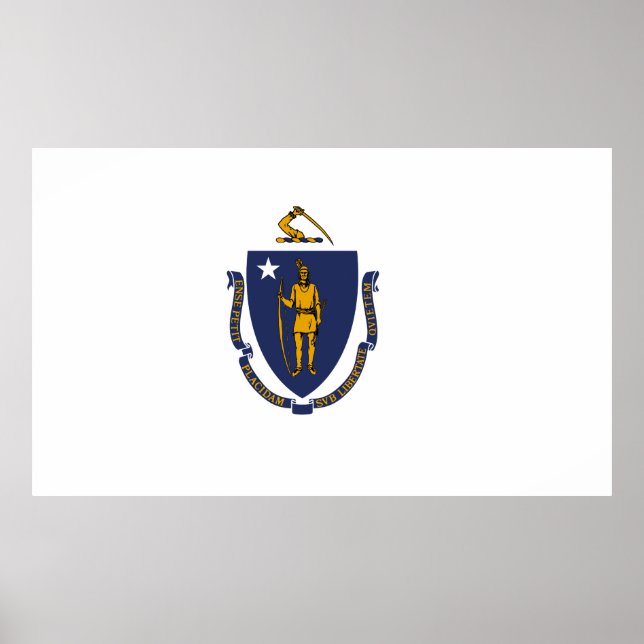 Poster Drapeau d'État du Massachusetts (Devant)