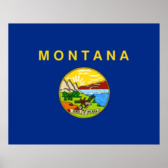 Poster Drapeau d'État du Montana (Devant)