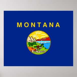 Poster Drapeau d'État du Montana