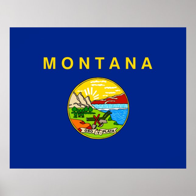Poster Drapeau d'État du Montana (Devant)