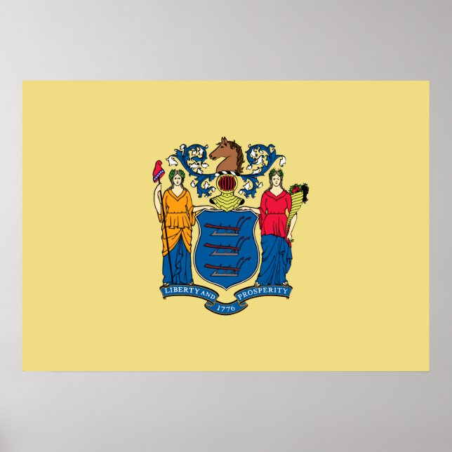 Poster Drapeau d'État du New Jersey (Devant)