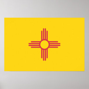 Poster Drapeau d'État du Nouveau-Mexique, États-Unis