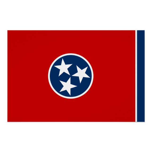 Poster Drapeau d'état du Tennessee (Devant)