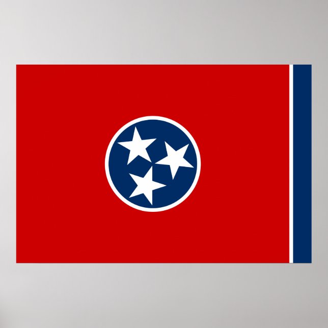 Poster Drapeau d'état du Tennessee (Devant)