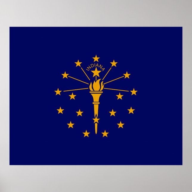Poster Drapeau d'état Indiana (Devant)