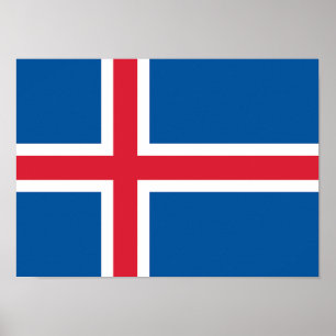 Poster Drapeau d'Islande