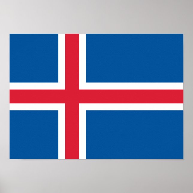 Poster Drapeau d'Islande (Devant)