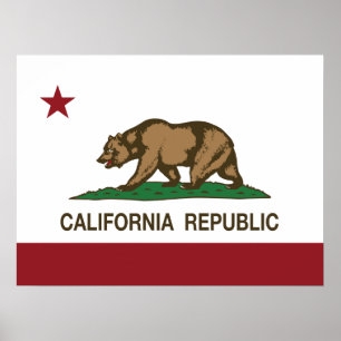Poster Drapeau d'ours de République de la Californie