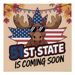 Poster Drapeau du 51e État Prochainement Patriotique Moos