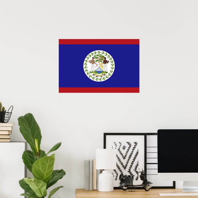 Poster Drapeau du Belize (Bureau à domicile)